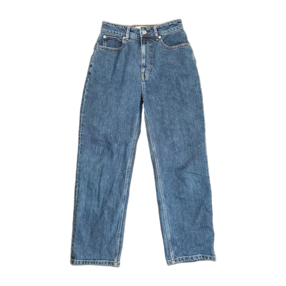 Everlane Curvy Way High Straight Leg Jeans Womens 27×27 Crop Organic Cotton